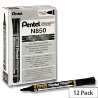 Pentel N850 Bullet Black Markers Box of 12