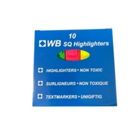 Square Highlighters Assorted Colours Pack of 4