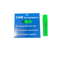 Square Highlighters Chisel Tip Green Pack of 10