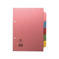 A5 Manilla 5-Part File Dividers Assorted Colours
