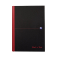 Black n Red A4 Casebound Feint Ruled Notebook SINGLE