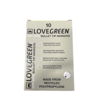 LoveGreen LGK40-04 Recycled Dry Wipe Pens Green Box of 10