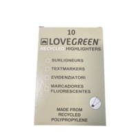 LoveGreen Recycled Highlighter LGHL04-1 Blue Box of 10