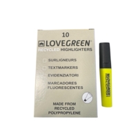 LoveGreen Recycled Highlighter LGHL05-1 Yellow Box of 10