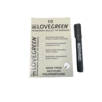 LoveGreen LGK301-1 Recycled Marker Pens Black Box of 10