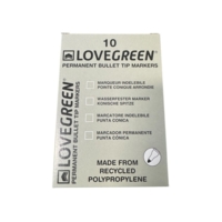 LoveGreen LGK301-1 Recycled Marker Pens Black Box of 10