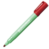 LoveGreen Recycled Dry Wipe Pens  Red  Box 10   LGK40-02