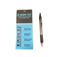 Kingswood Retractable Black Grip Ballpoint Pens Box of 10