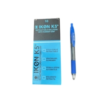 Kingswood Retractable Blue Grip Ballpoint Pens Box of 10