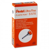 Pentel Ultrafine S570 Plastic Black Pens Box of 12