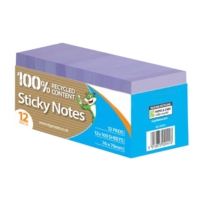Recycled Sticky Notes Lilac Pads 75mm x 75mm Pack of 12
