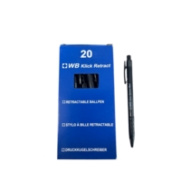 Kingswood Medium KIick Black Retractable Pens Box of 20