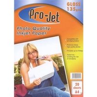 A4 Inkjet Gloss Paper 135g Pack 20