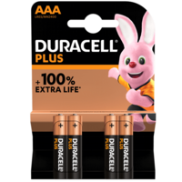 Duracell Plus AAA Batteries 4 Pack