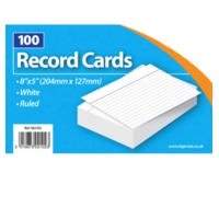 Record Cards Ruled 8" x 5" Pack of 100
