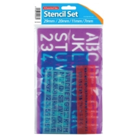 4 piece colourful lettering numbers stencil set