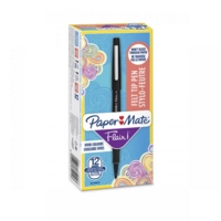 Paper Mate Nylon Flair Medium Tip Black Pens Box of 12