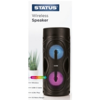 Wireless Rechargable Boombox, Black, Colour changing lights