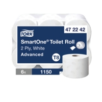 Tork Smart One 2-Ply Toilet Roll Pack of 6