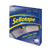 Sellotape Sticky Hook and Loop Strip 25mm x 12m