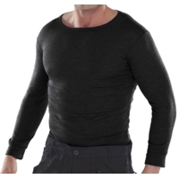 Thermal Vest Long Sleeve Black Small