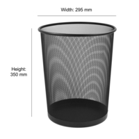 Wiremesh High Round 18L Waste Bin Black