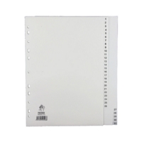 A4 White Index PVC 1-31 Tab File Dividers