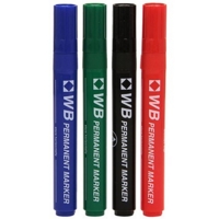 Permanent Bullet Tip Assorted Markers Pack of 4