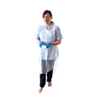 Disposable Polythene Aprons, Flat Pack, Bx 1K, White