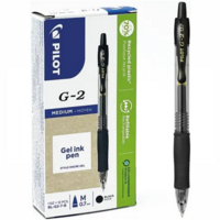 Pilot G2-07 Retractable Pens Medium Black Box of 12