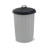 Outdoor Dustbin with Lid 90L, Grey with Black Lid Outdoor Dustbin with Lid 90L, Grey with Black Lid