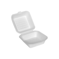 Bagasse Pulp 6” Burger Box Food Container Pack of 50