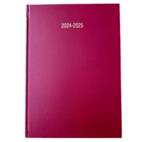 A4 Academic Page Per Day Diary Burgundy 2025-2026