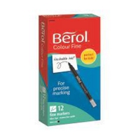 Berol Colour Fine Markers Blk Pk12