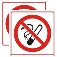 No Smoking Symbol, pk 10 40x40mm Self Adhesive