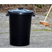 Outdoor Dustbin with Lid 85L, Black