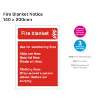 Fire Blanket instructions S/A 200x140