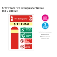 Fire Extinguisher Sign FOAM 140x200mm,  PVC