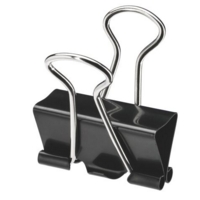Foldback Binder Clips 19mm Black Box of 10