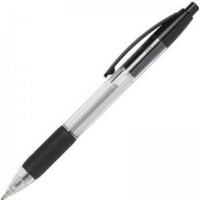 Kingswood Retractable Black Grip Ballpoint Pens Box of 10