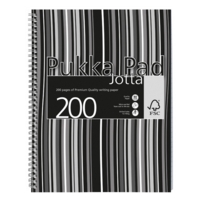 A4 Pukka Wirebound Jotta Striped Black Book Pack of 3