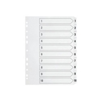 A4 White 1-10 Index Multi-Punched A4 Dividers