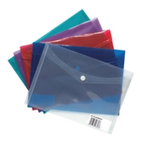 A5 Stud Popper Assorted Colour Wallets Pack of 5