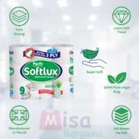 White 3ply Luxury Toilet Roll Extra Quilted, Pack 45