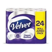 Velvet Comfort White 3-Ply Toilet Rolls Pack of 24