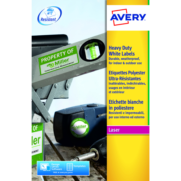 Avery L7068-20 Laser Label White 2/Sheet